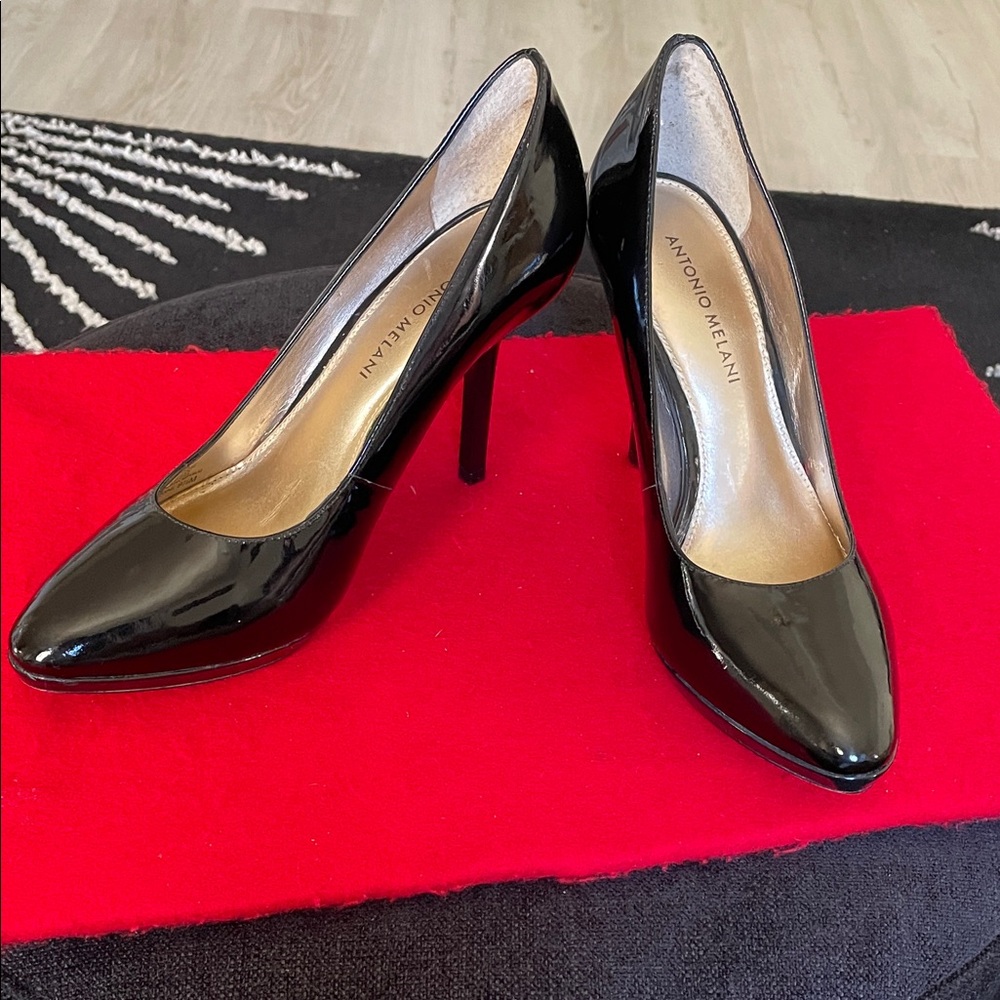 Antonio Melani Glossy Black Heels